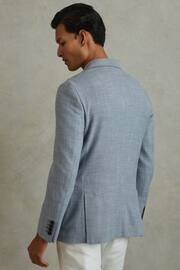 Reiss Soft Blue Aphrodite Single Breasted Blazer With Cotton - Image 4 of 7