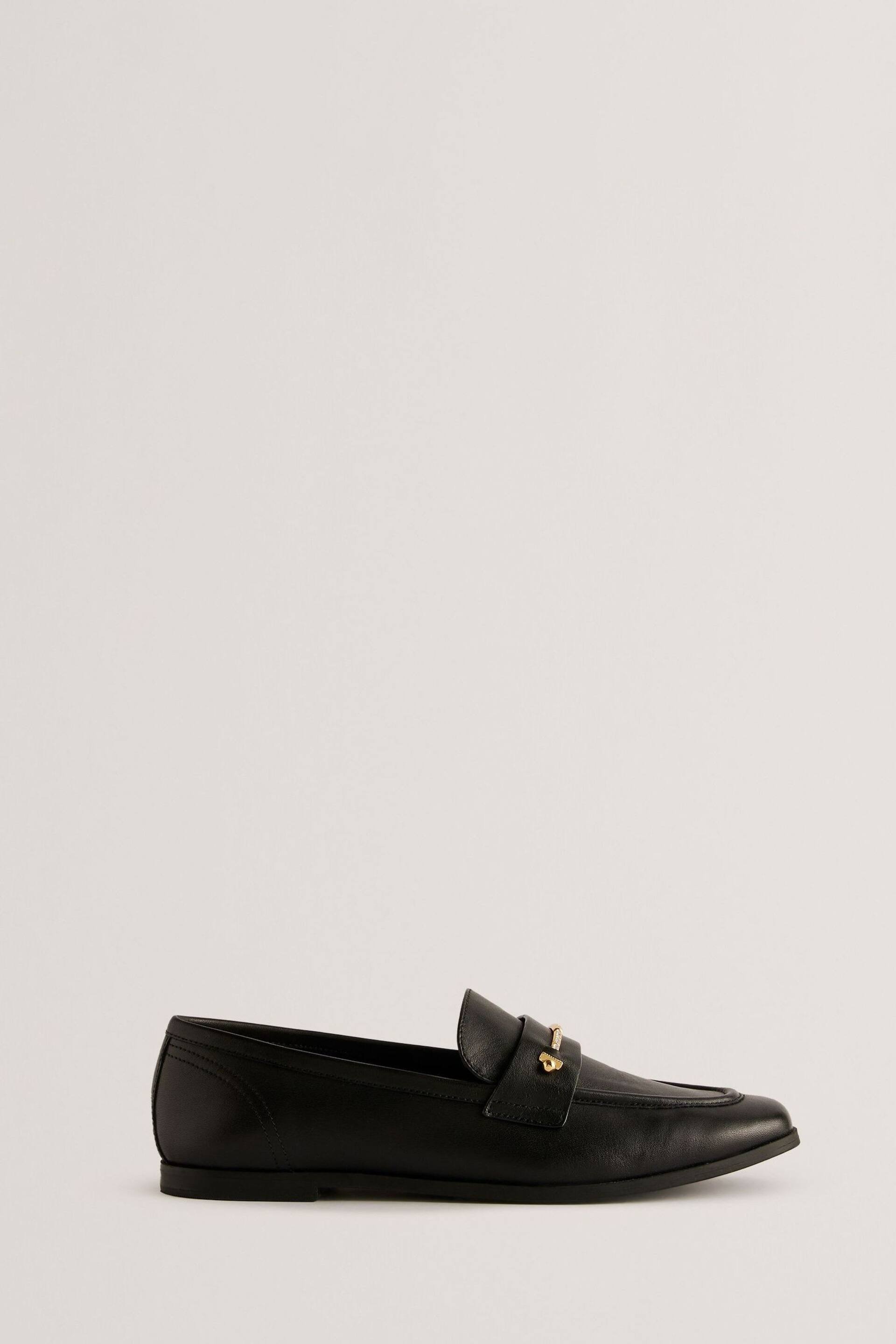 Ted Baker Black Zoee Flat Loafers With Signature Bar - Image 1 of 5