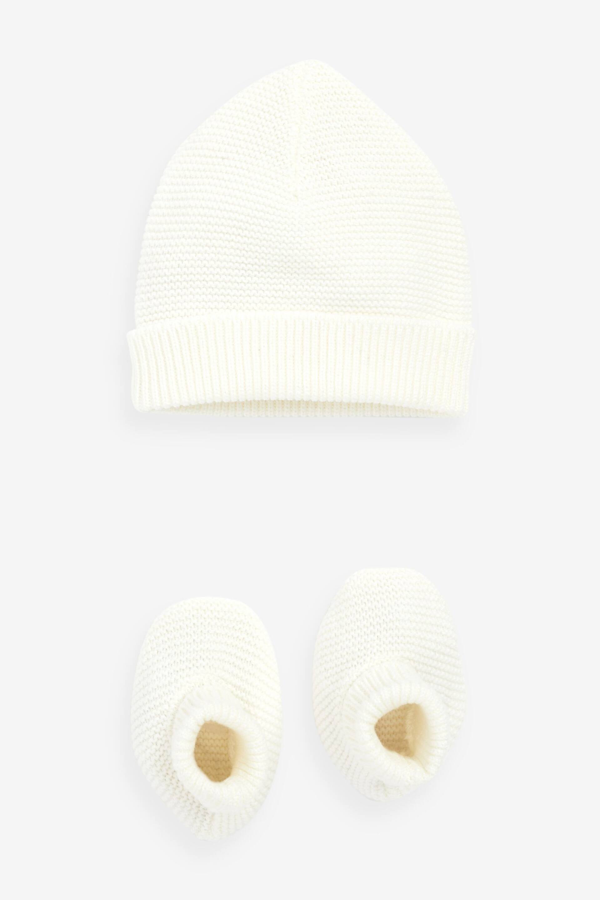 Mamas & Papas 2 Piece Fine Knit Hat & Booties Set - Image 1 of 6