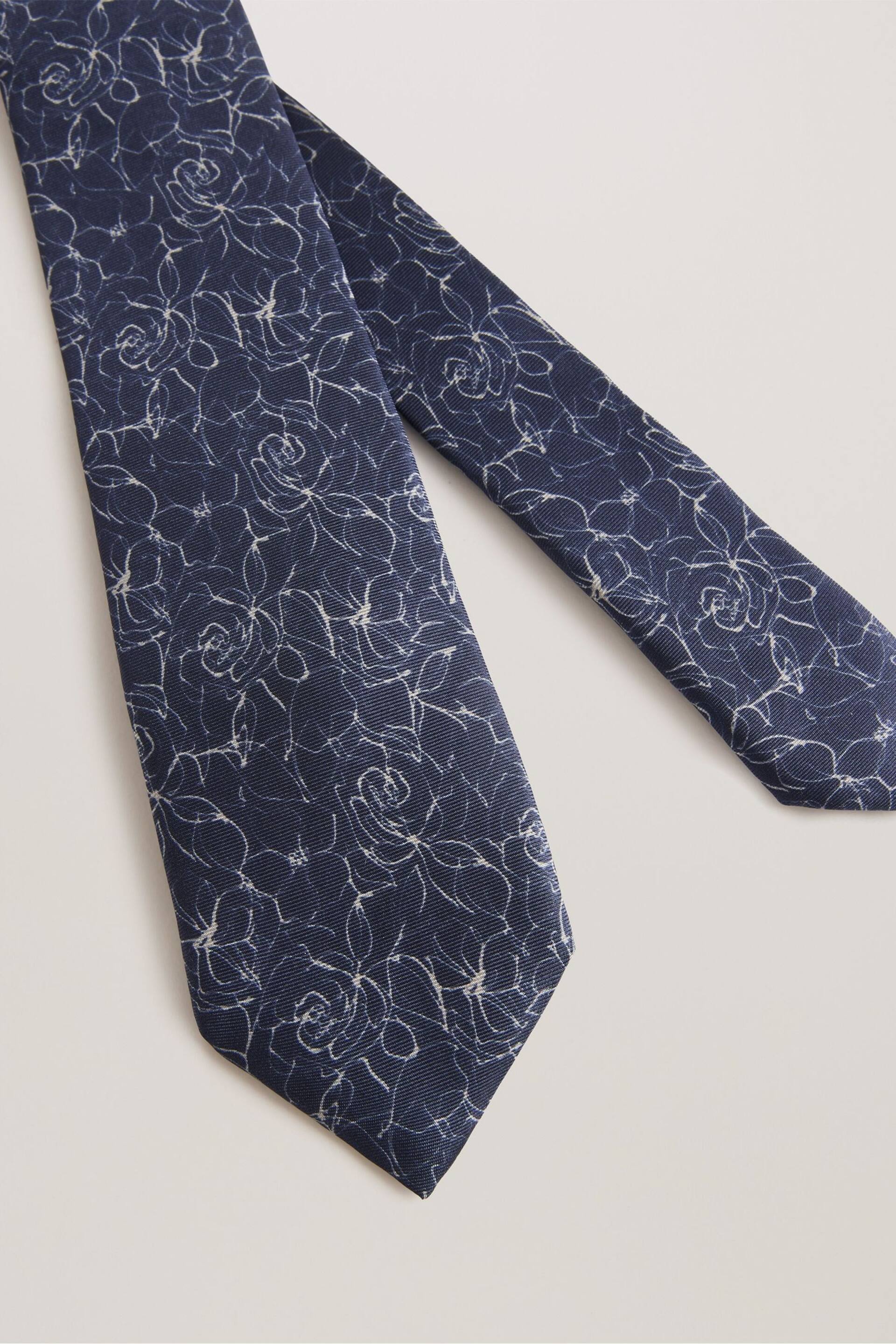 Ted Baker Blue Cavut Line Floral Silk Tie - Image 3 of 4