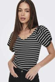 ONLY Black Tie Back Flutter Sleeve Top - Image 1 of 7