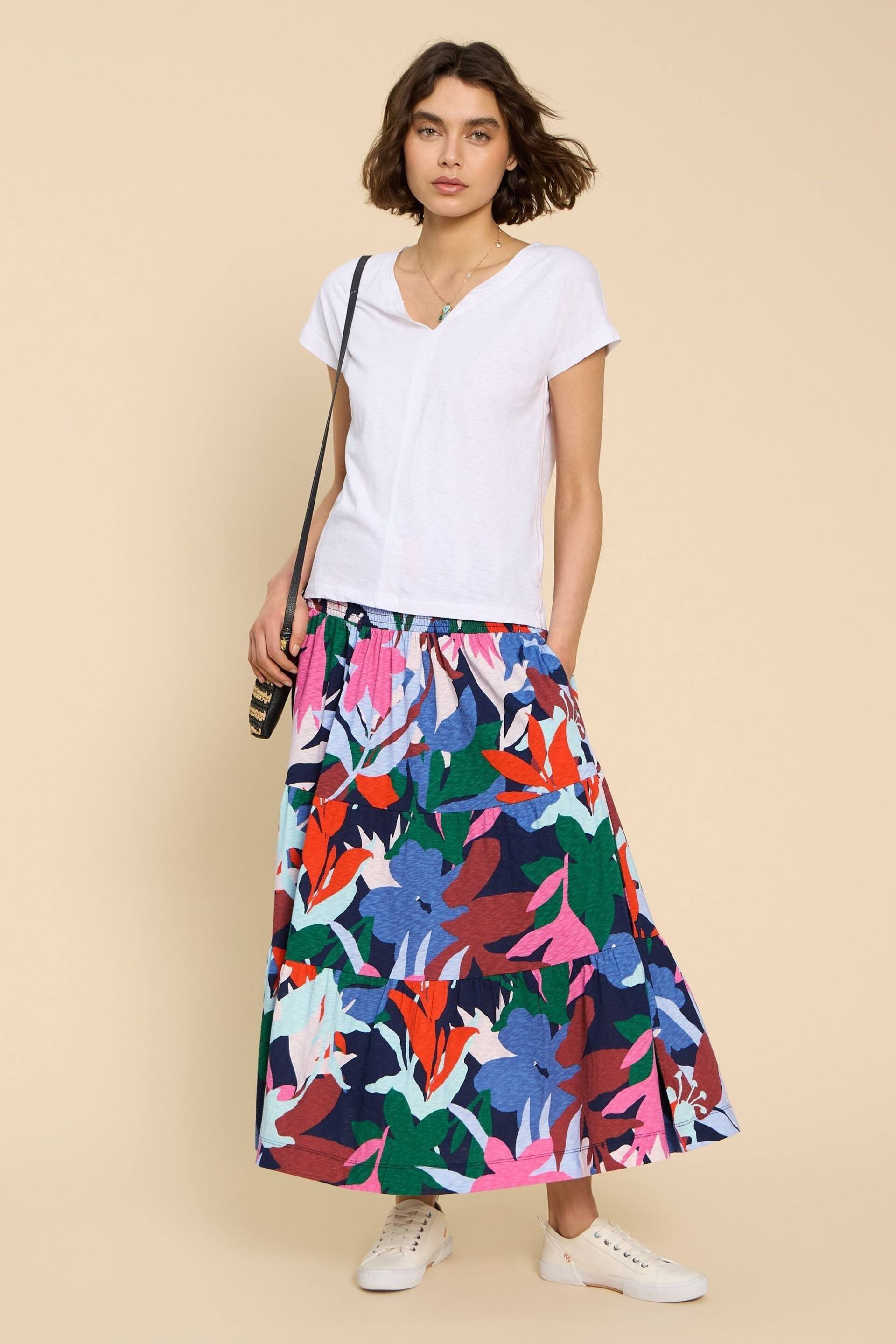 White Stuff Blue Marissa Jersey Maxi Skirt - Image 3 of 7