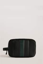 Ted Baker Black Russo Core Twill PU Striped Washbag - Image 1 of 4