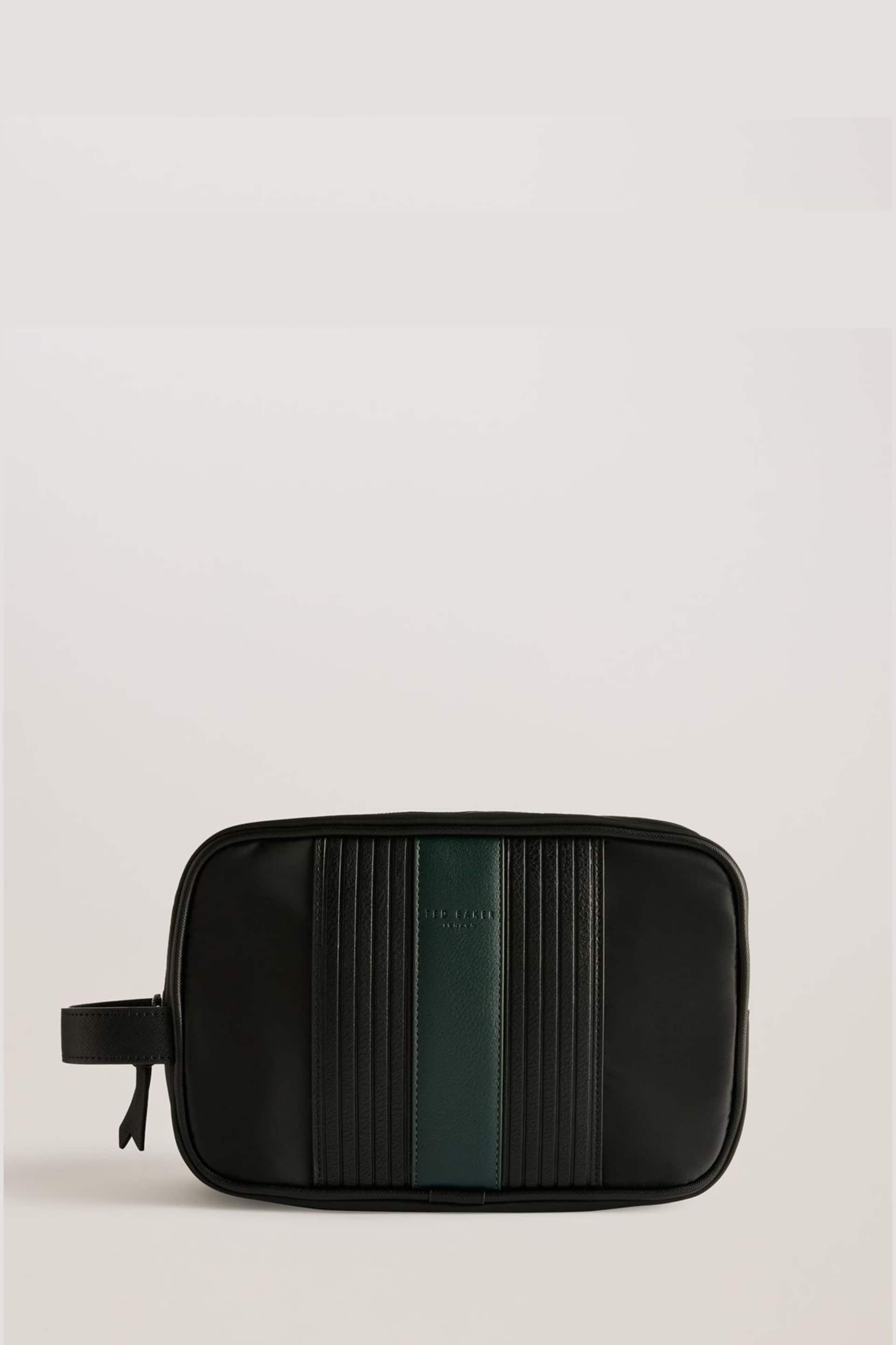 Ted Baker Black Russo Core Twill PU Striped Washbag - Image 1 of 4