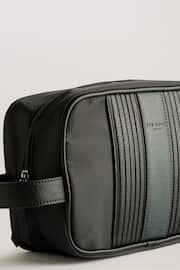 Ted Baker Black Russo Core Twill PU Striped Washbag - Image 2 of 4