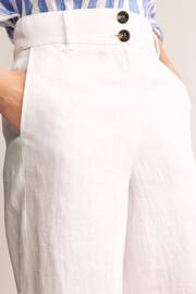 Boden White Westbourne Linen Crop Trousers - Image 2 of 5