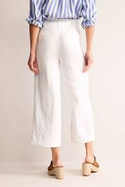 Boden White Westbourne Linen Crop Trousers - Image 3 of 5