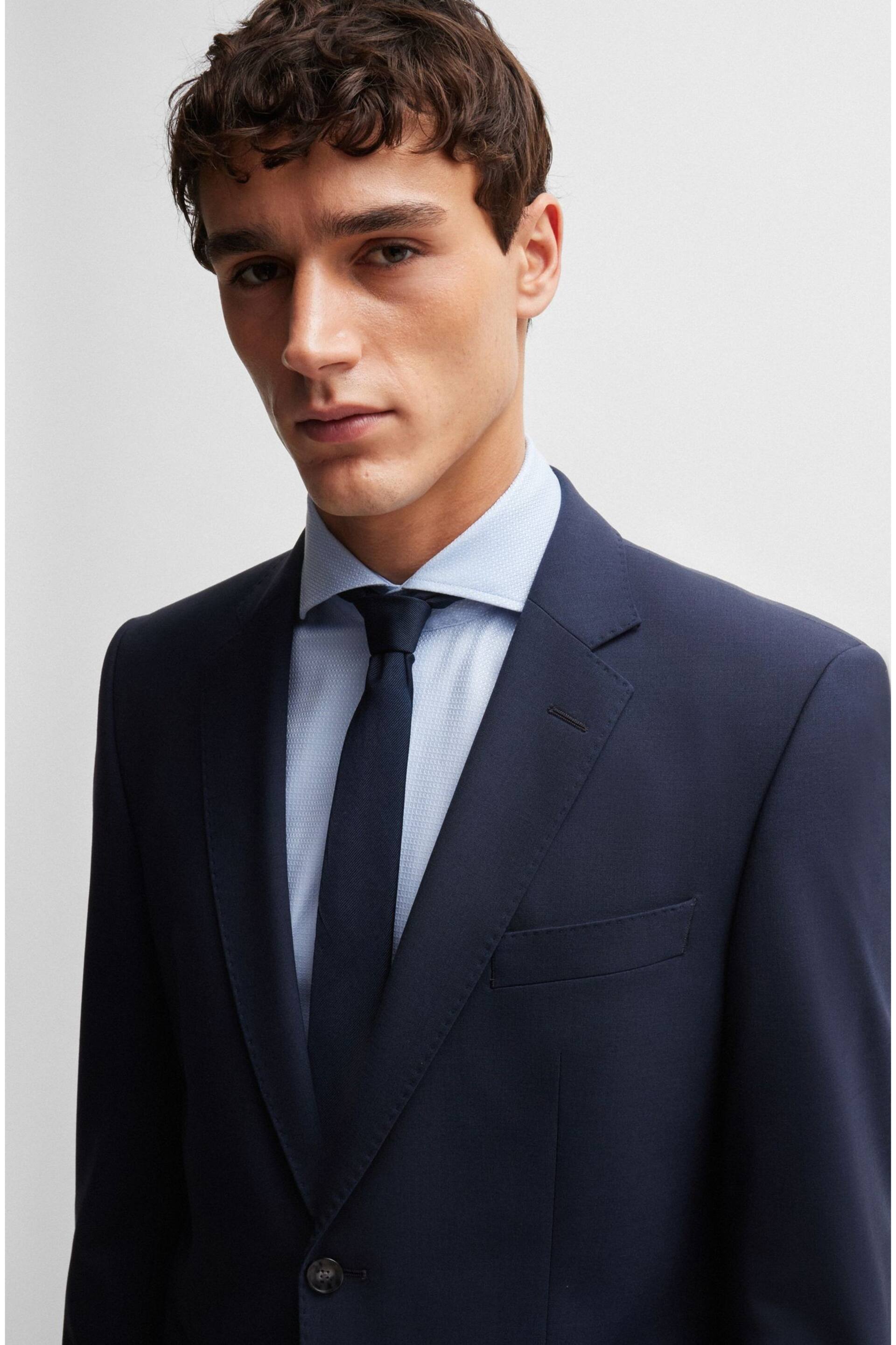 BOSS Blue Regular-Fit Shirt In Structured Easy-Iron Stretch Cotton - Image 5 of 6