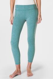 Sweaty Betty Reef Teal Blue Marl 7/8 Length Super Soft Yoga Leggings - Image 3 of 8