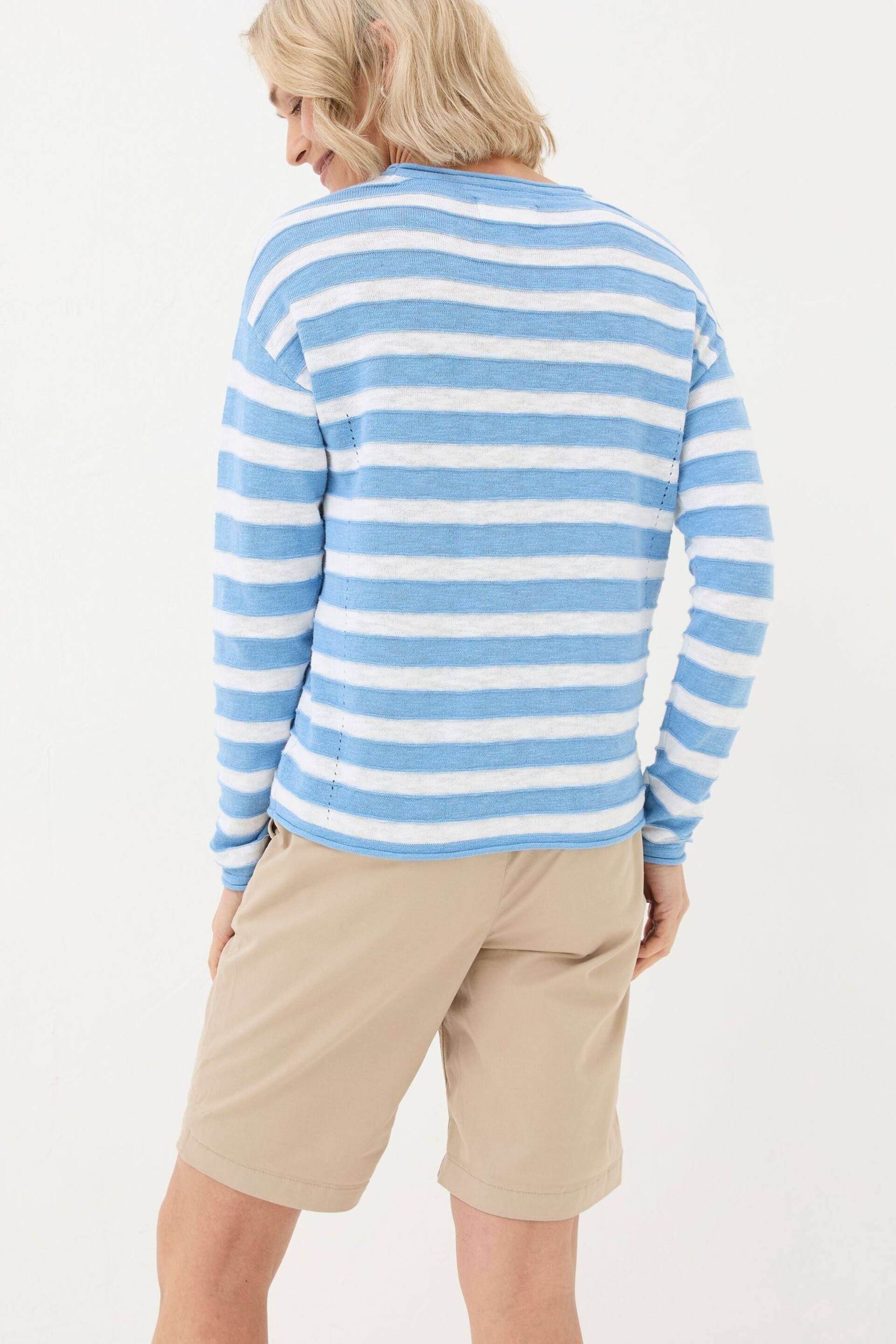 FatFace Blue Cotton Linen Jumper - Image 2 of 5