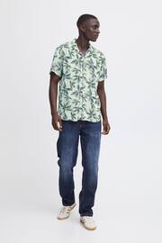 Blend White Leaf Print Short Sleeve Shirt - Image 4 of 5