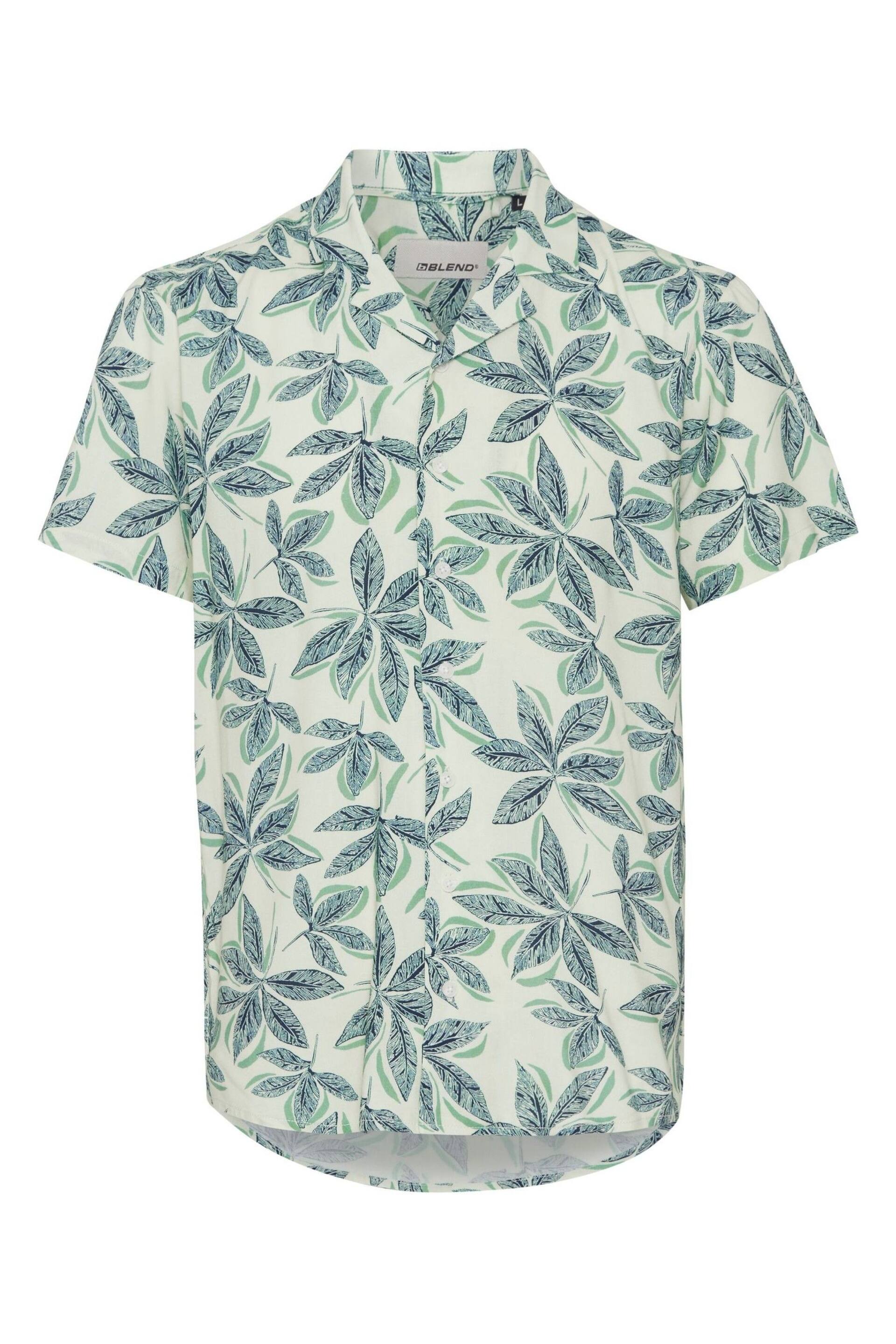 Blend White Leaf Print Short Sleeve Shirt - Image 5 of 5