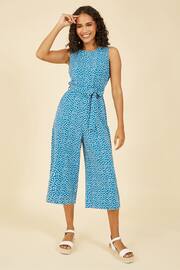 Mela Blue Ditsy Daisy Sleeveless Culotte Jumpsuit - Image 1 of 5