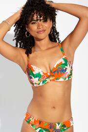 Pour Moi Orange Multi Free Spirit Lightly Padded U/W Twist Front Bikini Top - Image 1 of 5