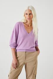 Hush Purple Aston Linen Blend Knitted Top - Image 1 of 5