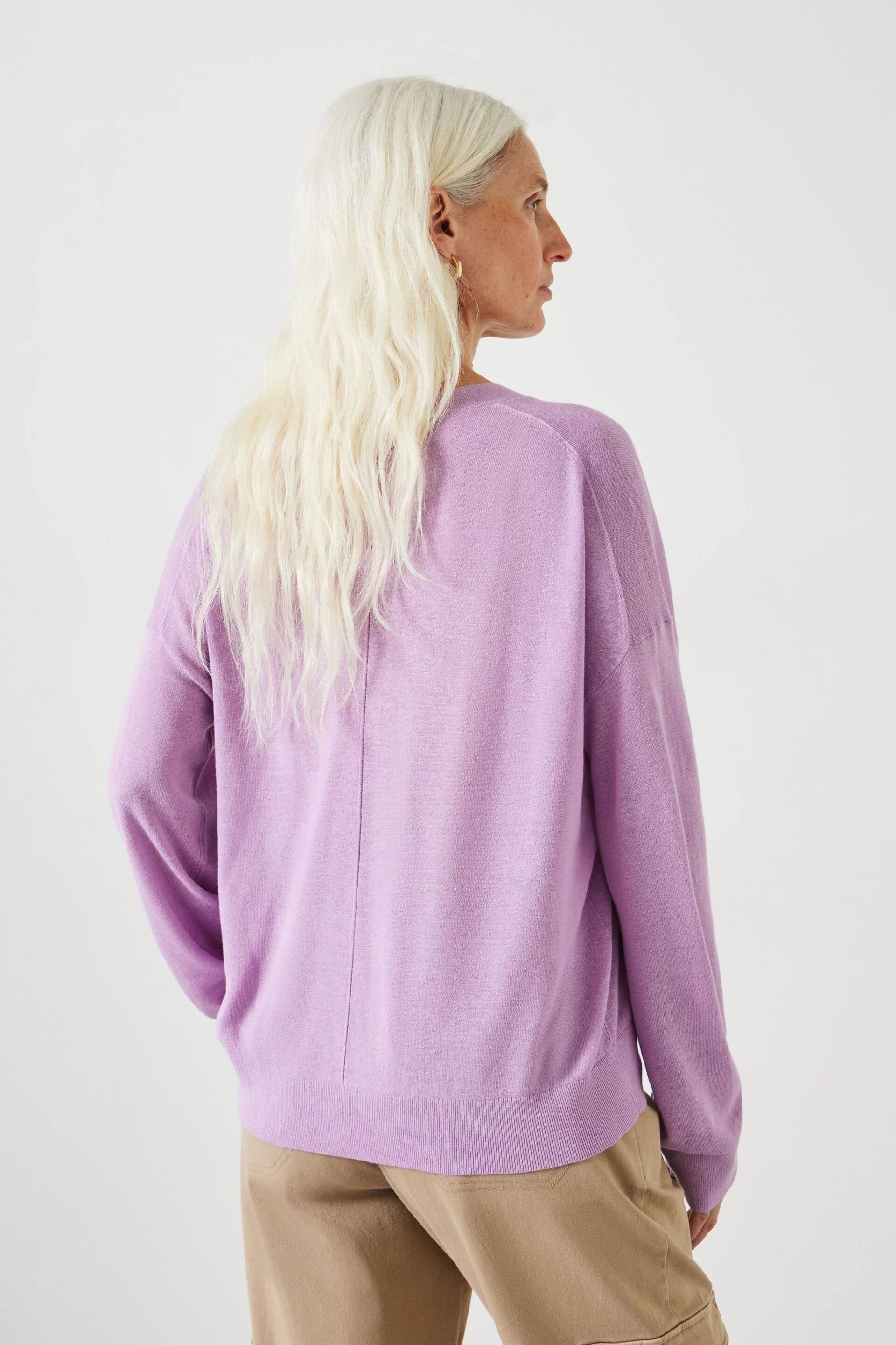 Hush Purple Aston Linen Blend Knitted Top - Image 2 of 5