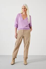 Hush Purple Aston Linen Blend Knitted Top - Image 3 of 5