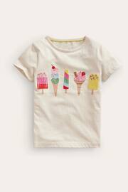 Boden Cream Superstitch Logo T-Shirt - Image 1 of 4