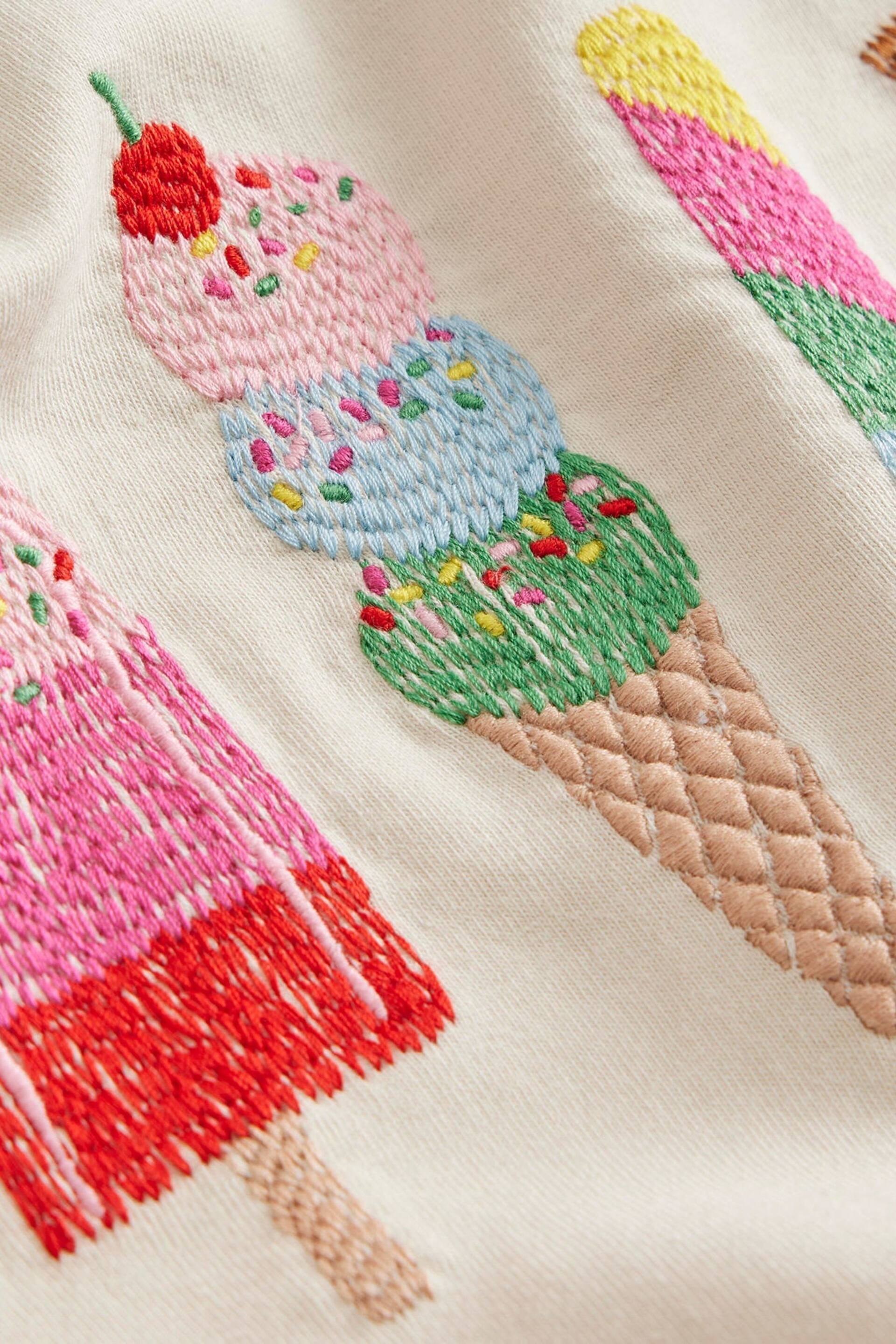 Boden Cream Superstitch Logo T-Shirt - Image 3 of 4