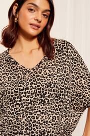 Friends Like These Neutal Petite Short Sleeve V Neck Tunic Top - Image 3 of 4