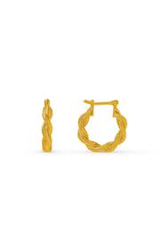 Orelia London Small 18k Gold Plating Twist Textured Hoops Earrings - Image 2 of 2