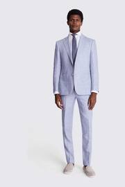 MOSS Tailored Fit Light Blue Linen Jacket - Image 3 of 5