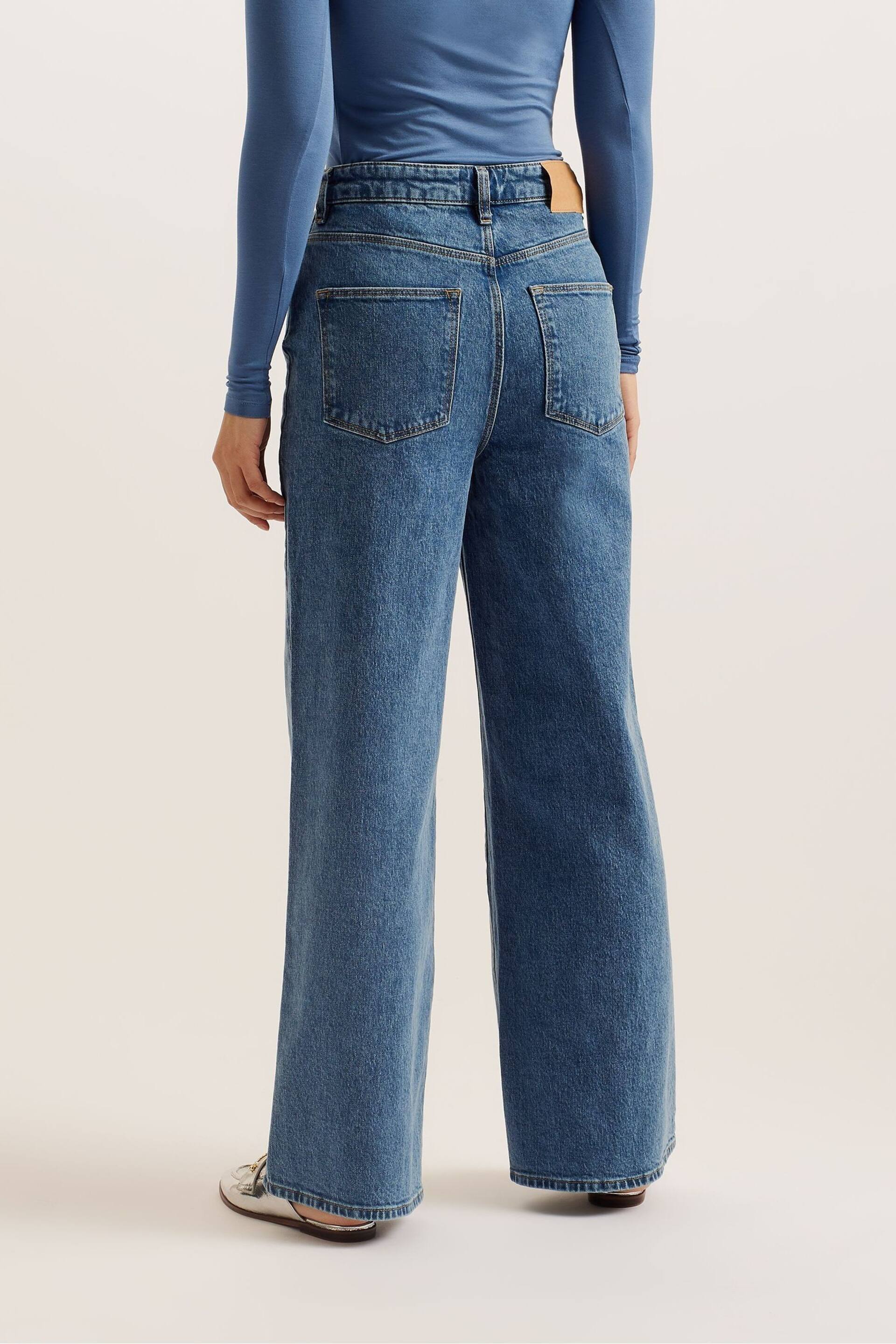 Ted Baker Blue Nass Wide Leg Denim Jeans - Image 3 of 5