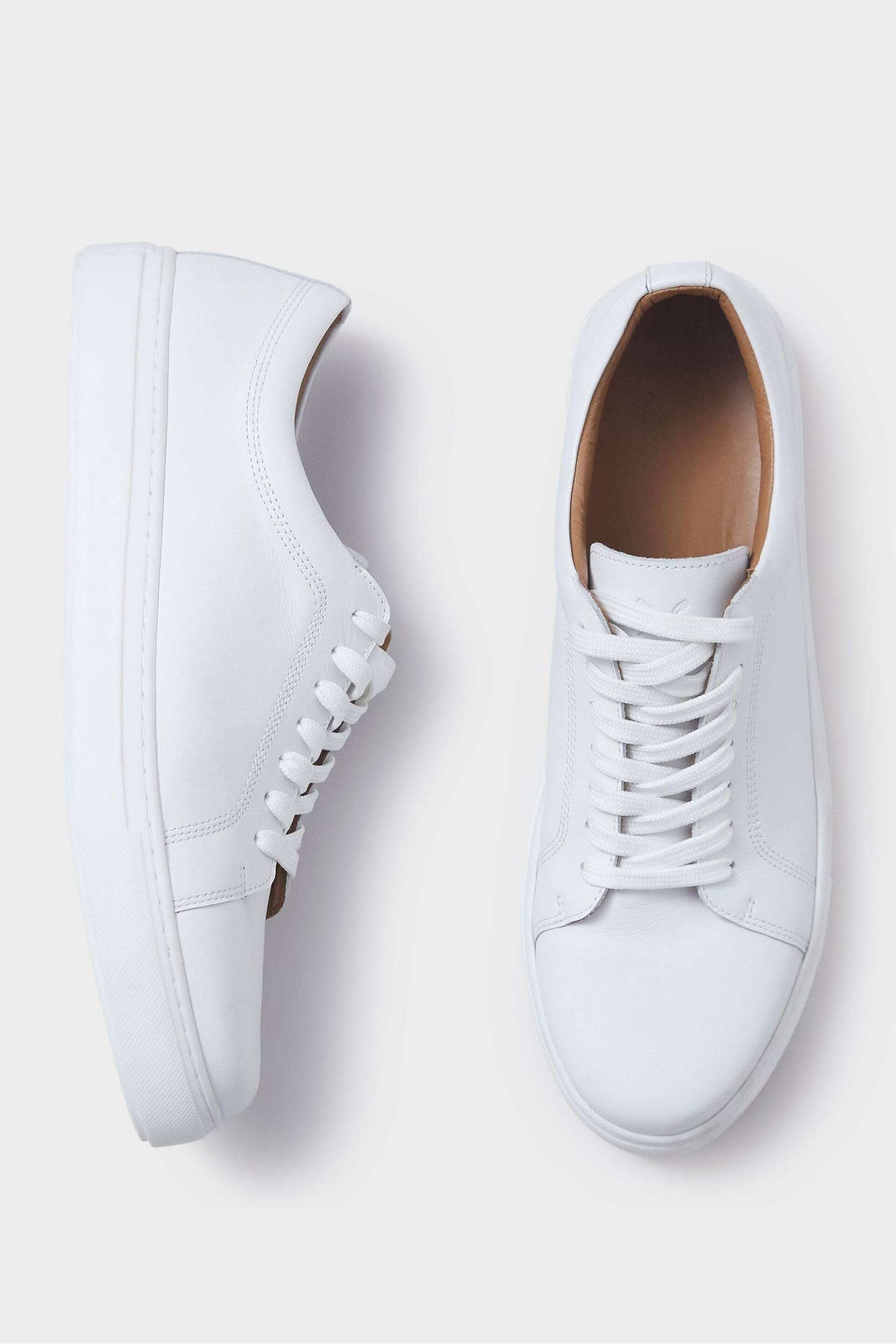 Crew Clothing White  Leather  Trainer - Image 2 of 2