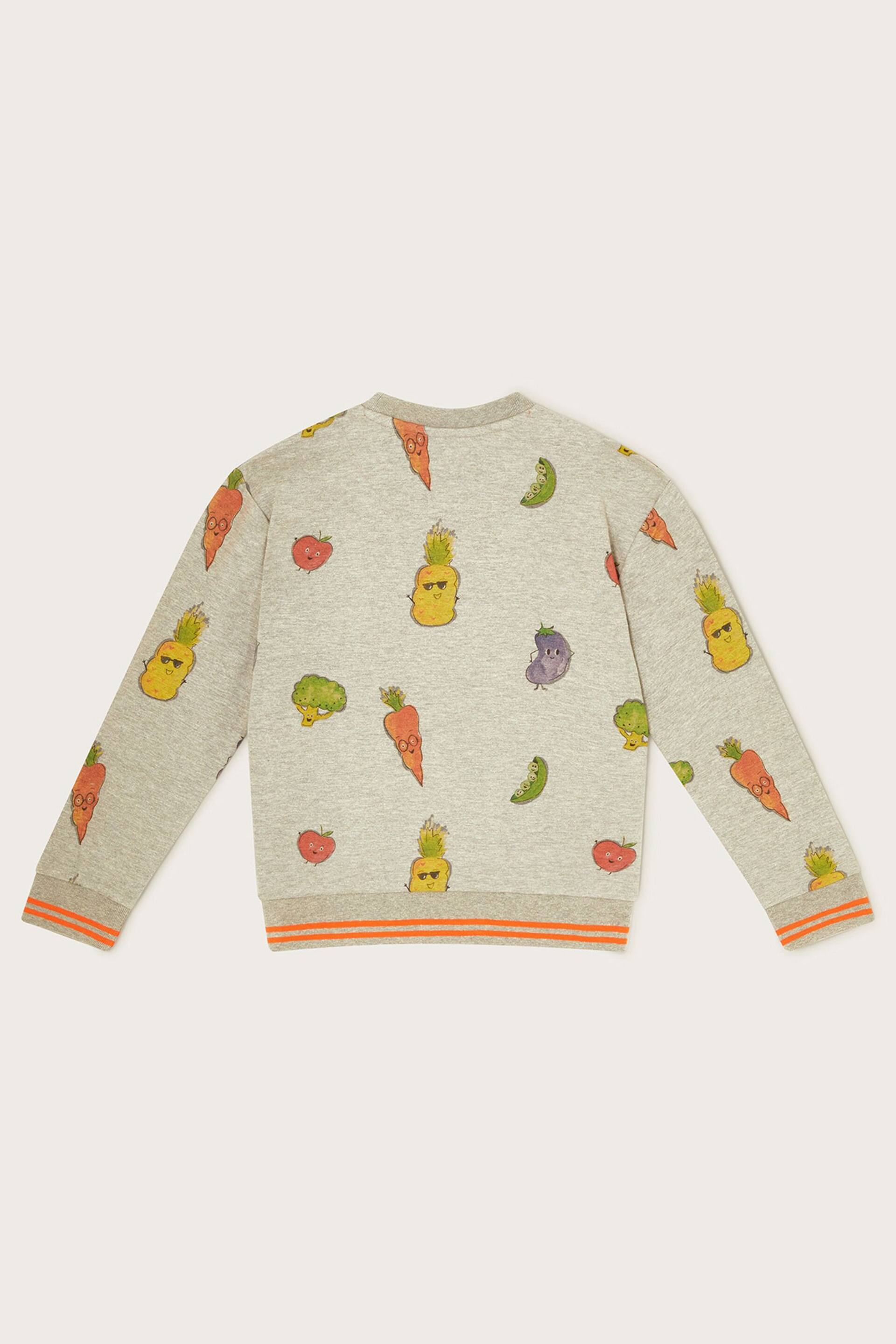Monsoon Grey Fruit and Vegetable Print Sweatshirt - Image 2 of 3