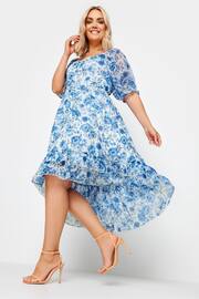 Yours Curve Blue Limited Floaty High Low Dress - Image 2 of 5