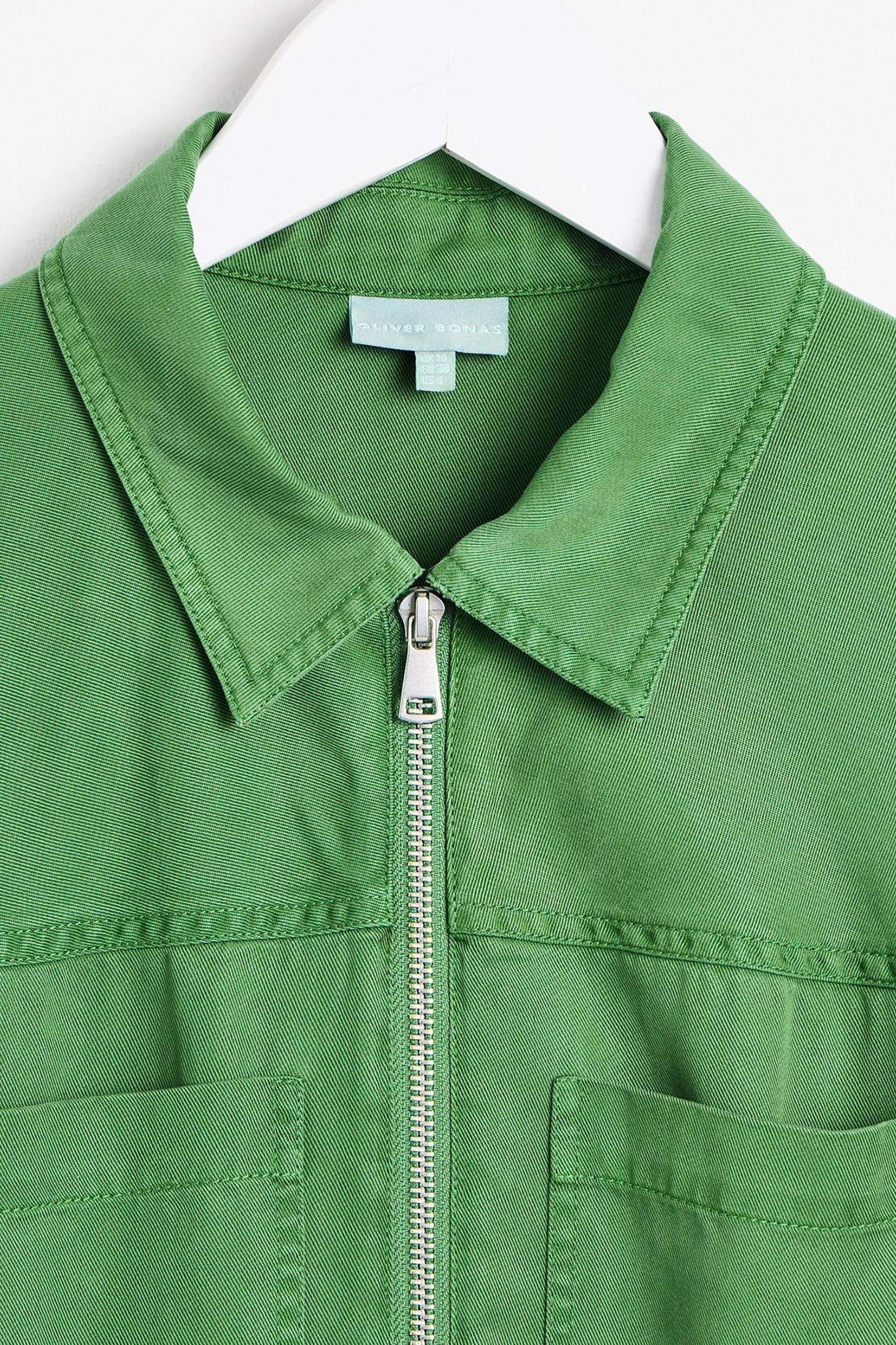 Oliver Bonas Green Zip Up Short Sleeve Jumpsuit - Image 4 of 8