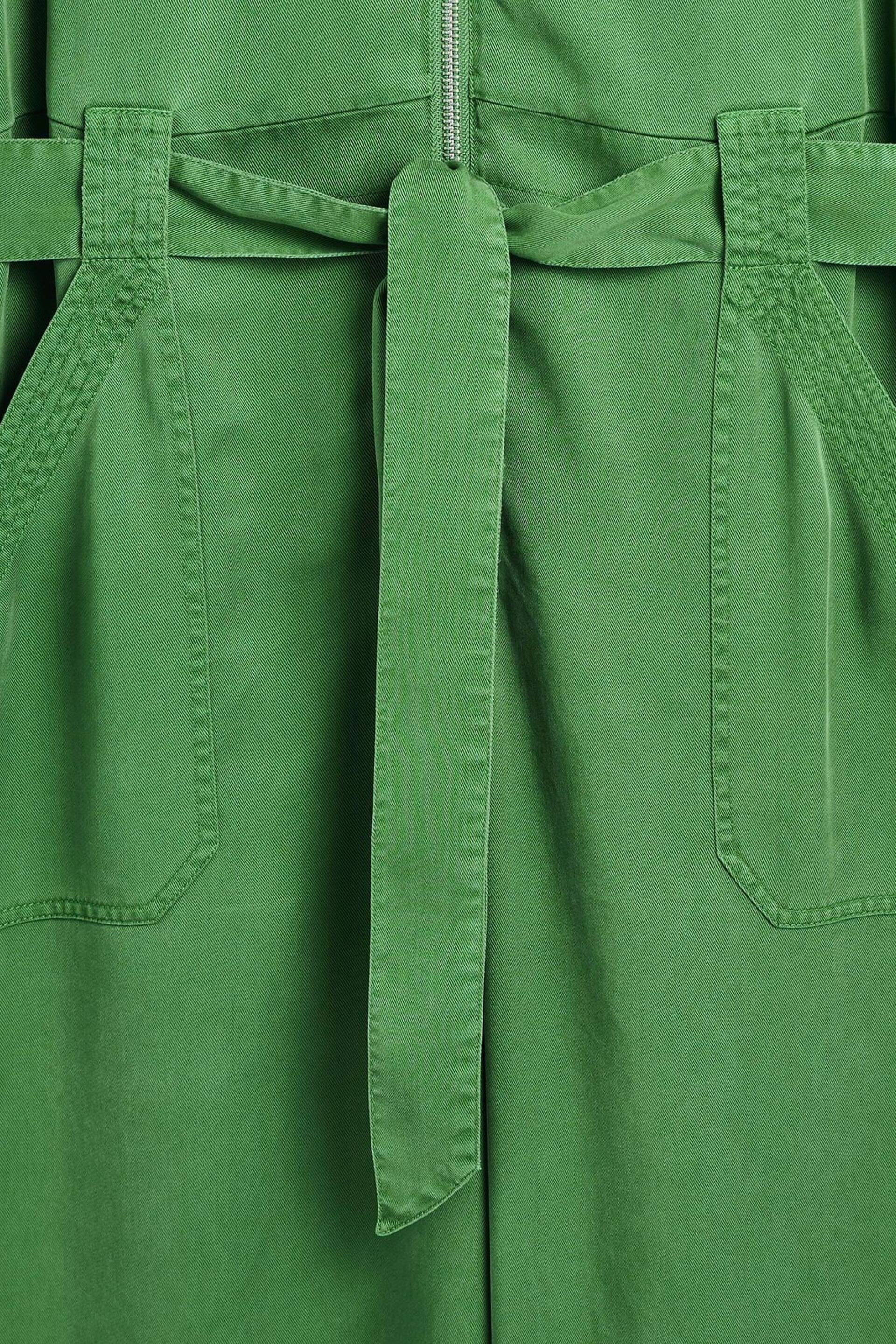 Oliver Bonas Green Zip Up Short Sleeve Jumpsuit - Image 6 of 8