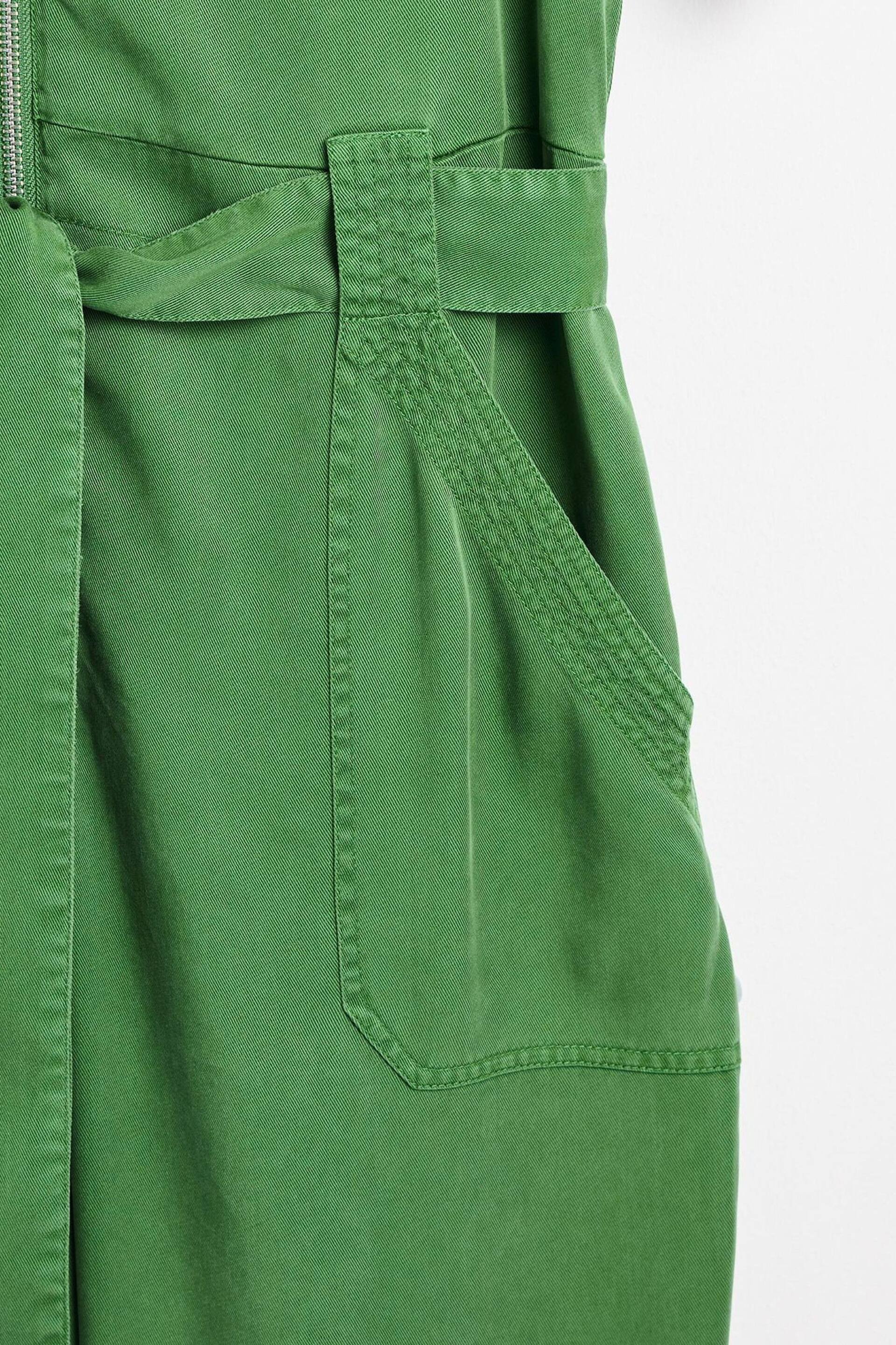 Oliver Bonas Green Zip Up Short Sleeve Jumpsuit - Image 7 of 8