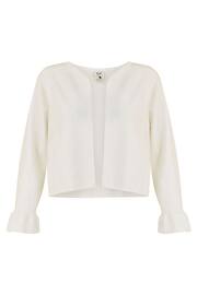 Yumi White Cropped Cardigan With Bell Sleeves - Image 4 of 4