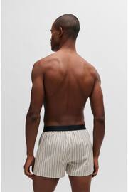 BOSS Natural Two-Pack Of Cotton Pyjama Shorts With Logo Waistbands - Image 4 of 5