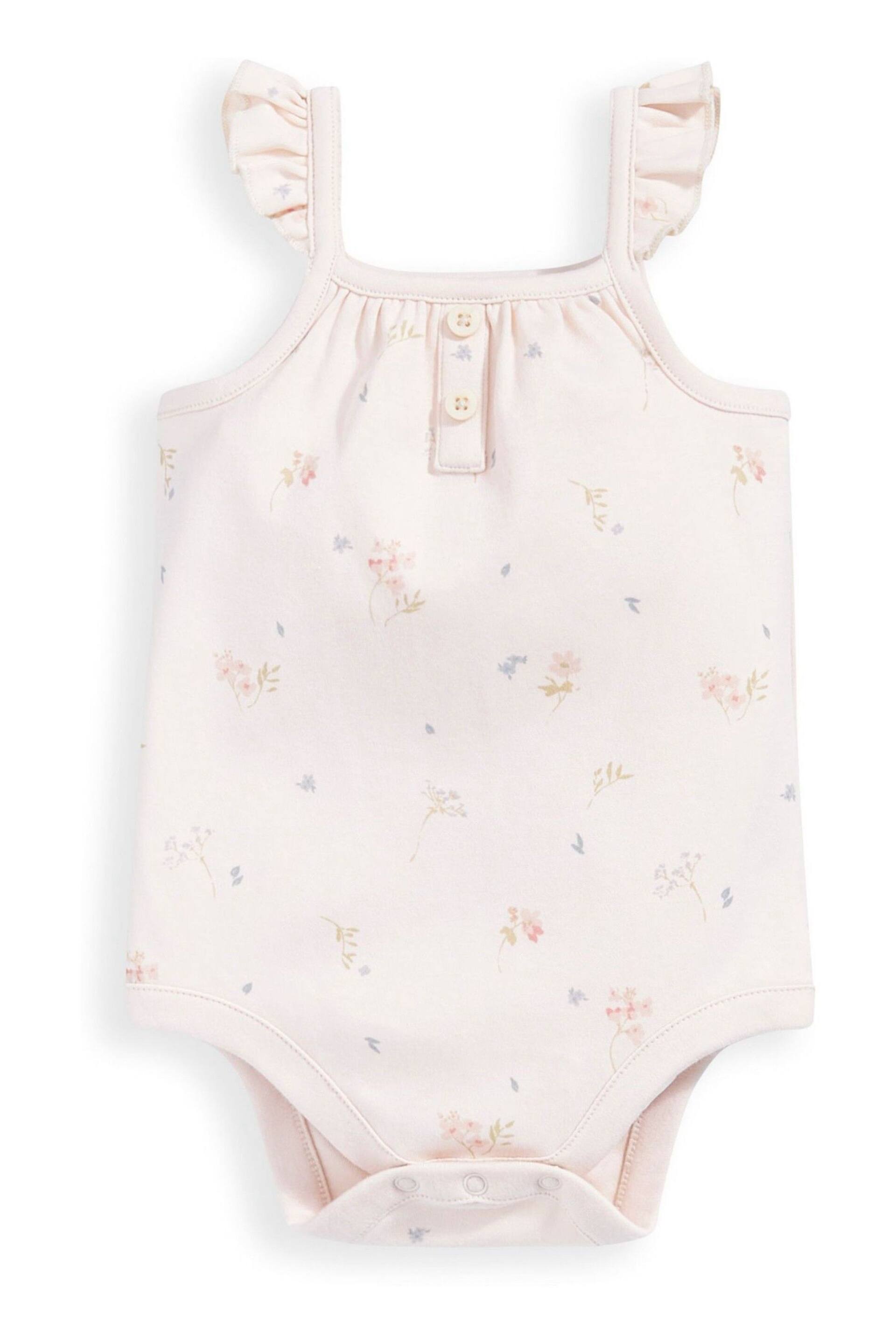 Mamas & Papas Pink Wild Flower Print Bodysuit And Shorts Set 2 Piece - Image 3 of 4