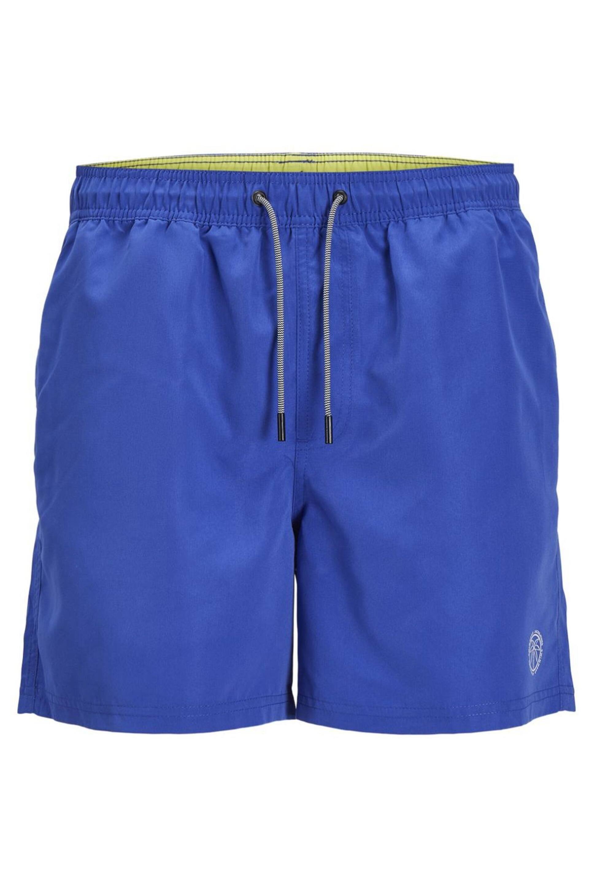 JACK & JONES Blue Swim Shorts With Contrast Lining - Image 1 of 2