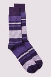 Duchamp Mens Melange Stripe Socks - Image 1 of 3