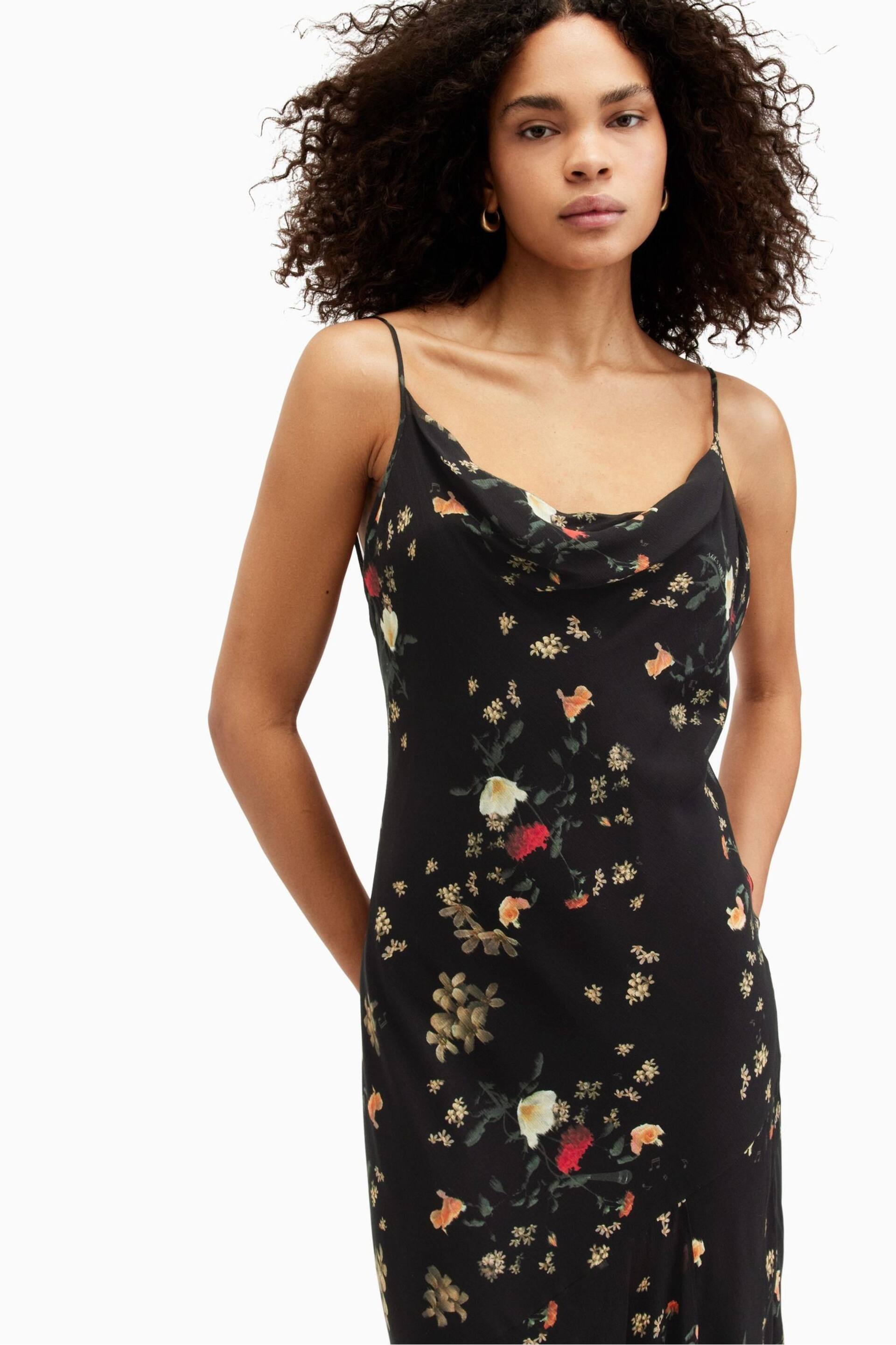 AllSaints Black Charlotte Kora Dress - Image 2 of 7
