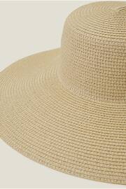 Accessorize Natural Straw Boater Floppy Hat - Image 2 of 3