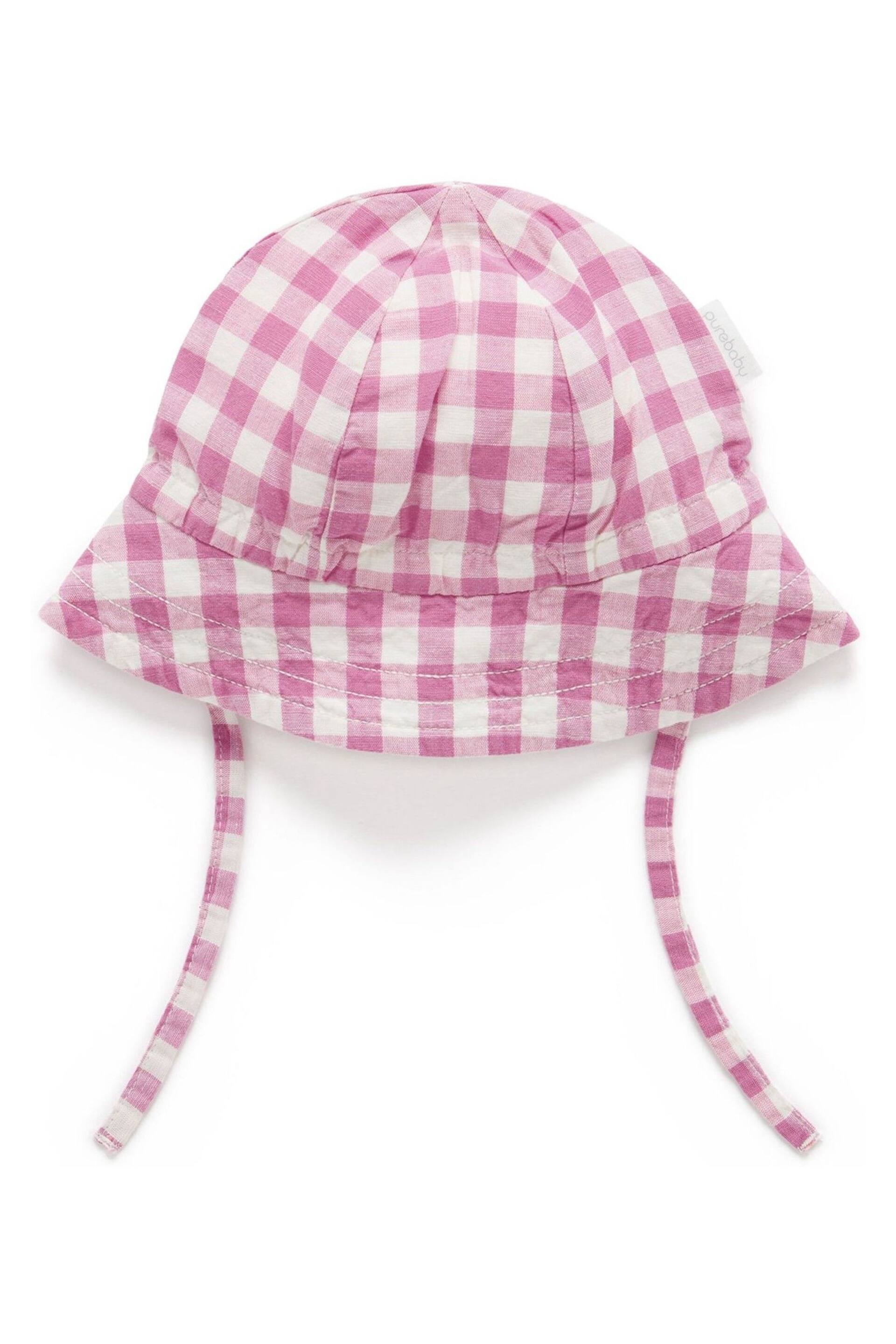 Purebaby Gingham Hat - Image 1 of 4