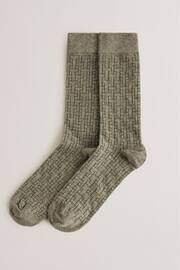 Ted Baker Grey Sokksix T-Pattern Socks - Image 2 of 3