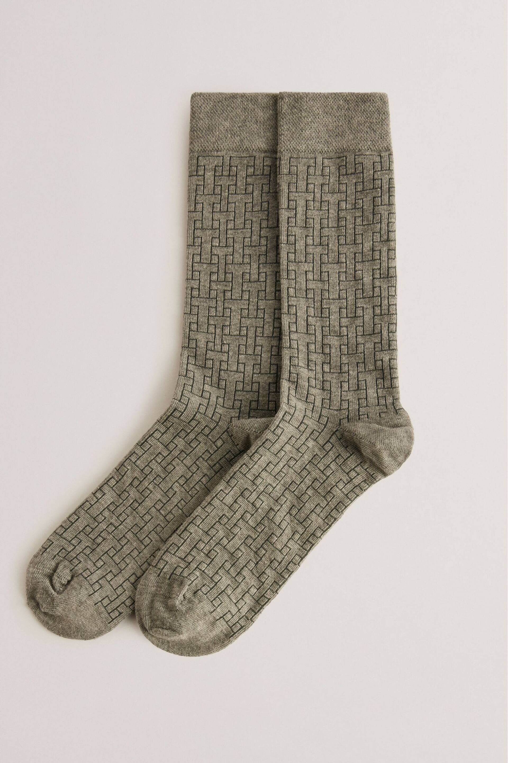 Ted Baker Grey Sokksix T-Pattern Socks - Image 2 of 3