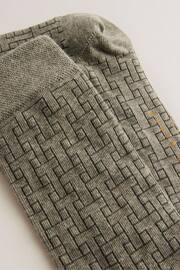 Ted Baker Grey Sokksix T-Pattern Socks - Image 3 of 3
