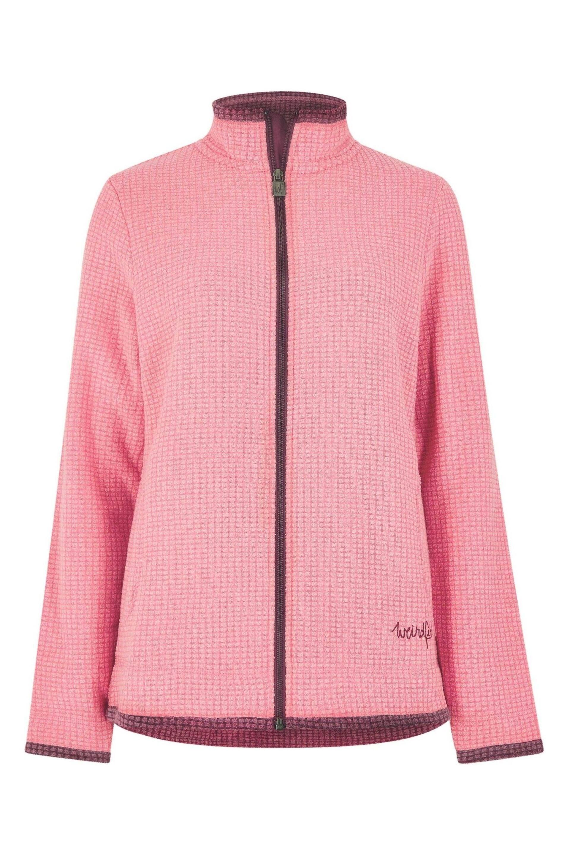 Weird Fish Pink Ariana Eco Full Zip Grid Fleece - Image 6 of 7