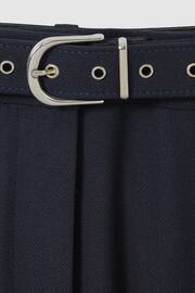 Reiss Navy Freja Petite Tapered Belted Trousers - Image 6 of 7