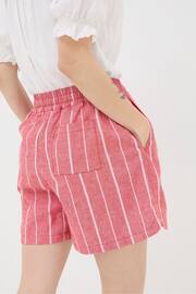 FatFace Red Tenby Linen Blend Stripe Shorts - Image 3 of 5