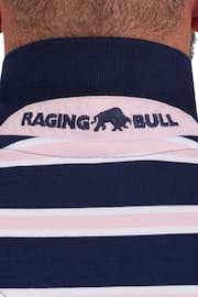 Raging Bull Pink Tram Stripe Jersey Polo Shirt - Image 5 of 7