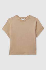 Reiss Neutral Lois Cotton Crew Neck T-Shirt - Image 2 of 5