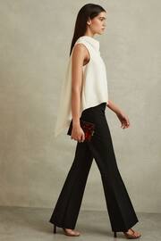 Reiss Ivory Simone Split Back Cowl Neck Top - Image 1 of 6